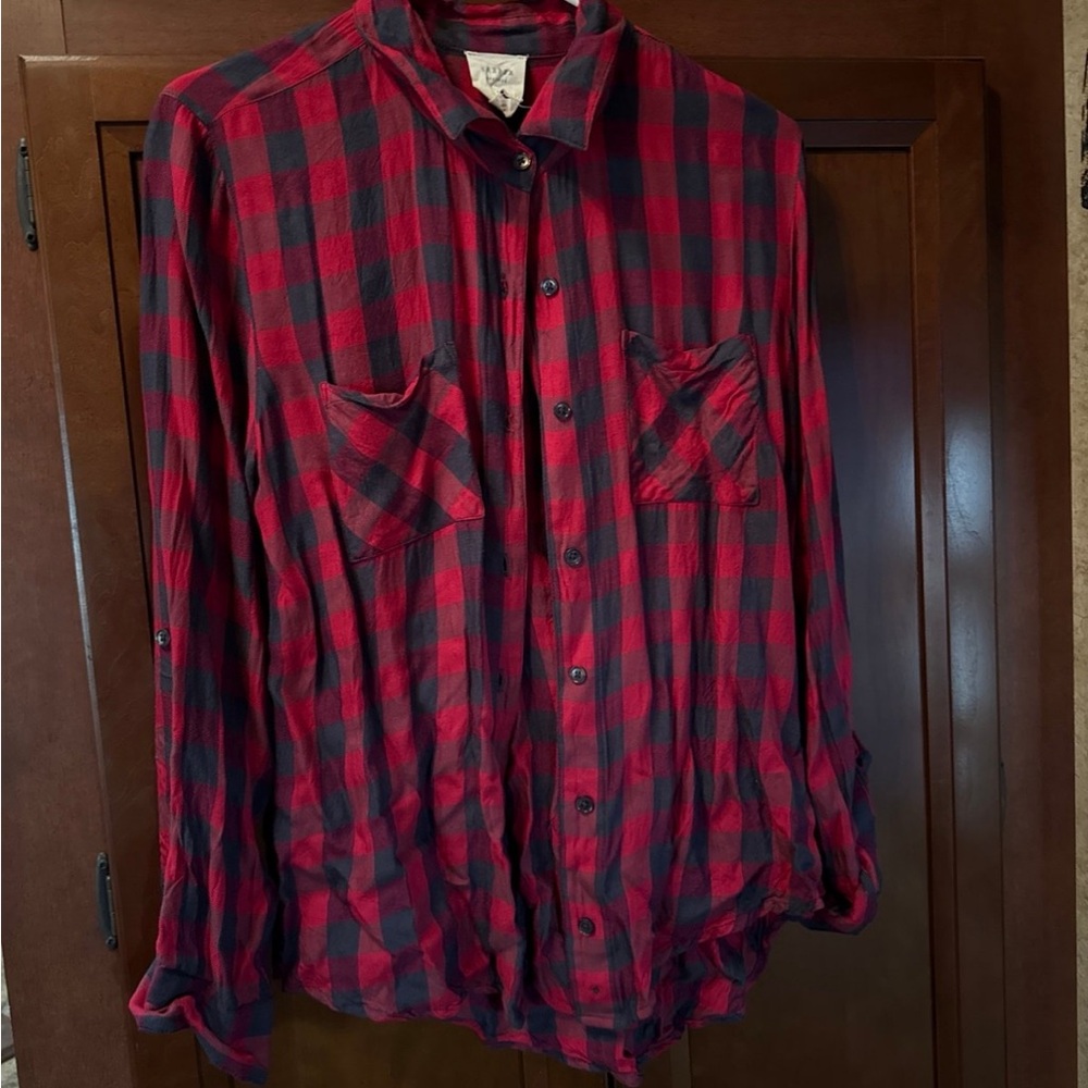 Red and Black Plaid Shirt